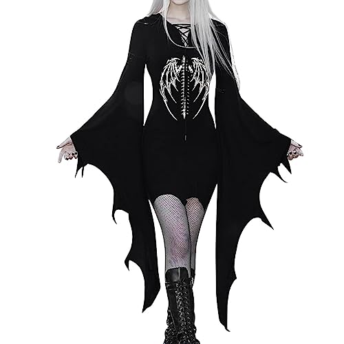 DGZTWLL Halloween-Kostüm für Damen, Renaissance, Mittelalter, sexy, figurbetont, Gothic-Kleid für Damen, Cosplay-Kostüm, Gothic-Korsettkleid, Kleid (A2-Grau, Größe L) von DGZTWLL