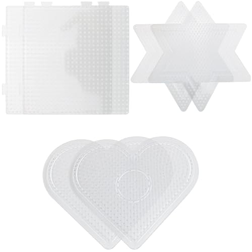 DGZZI 6 Stück geschmolzene Perlenbretter, 2,6 mm, transparentes Kunststoffperlenbrett-Set, 3 Formen, handgefertigtes Material, Perlen, handgefertigtes Spielzeug, Patchworkbohnen, Basisplatte DGZZI 6 Stück geschmolzene Perlenbretter, 2,6 mm, transparentes Kunststoffperlenbrett-Set, 3 Formen, handgefertigtes Material, Perlen, handgefertigtes Spielzeug, Patchworkbohnen, Basisplatte von DGZZI