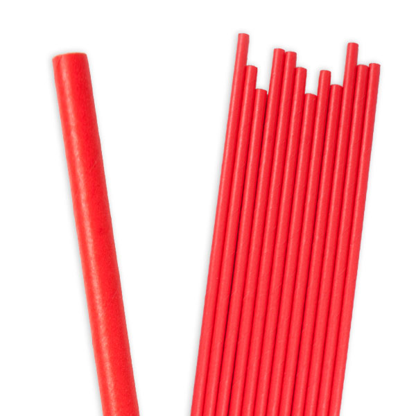 Rote Papier-Trinkhalme im 12er Pack von DH Konzept GmbH