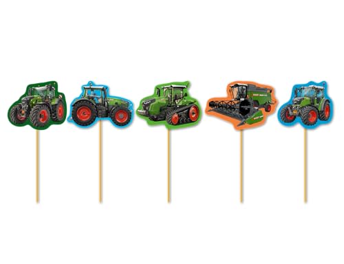 10 Muffin-Picker * FENDT TRAKTOR * als Deko für Kinderparty und Kindergeburtstag | Trecker Bauernhof Farm Landwirtschaft Muffindekoration Cake-Topper Kinder Geburtstag Party von DH-Konzept
