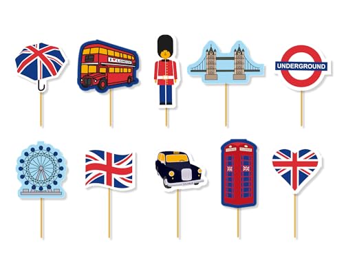 20 Muffin-Picker * GROSSBRITANIEN * als Deko für Länderparty und Mottoparty | UK England United Kingdom Muffindekoration Cake-Topper Rot Weiß Blau Party Set 20 Muffin-Picker * GROSSBRITANIEN * als Deko für Länderparty und Mottoparty | UK England United Kingdom Muffindekoration Cake-Topper Rot Weiß Blau Party Set von DH-Konzept