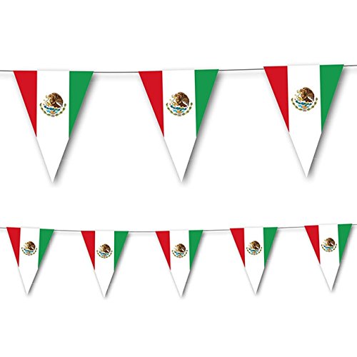 3,5m Wimpelkette * MEXIKO * als Deko für Länderparty von DH-Konzept // Mottoparty Banner Girlande Partykette von DH-Konzept