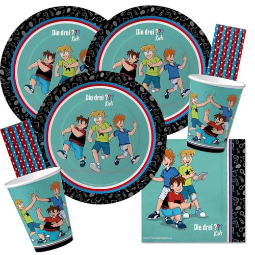 68-teiliges Party-Set - Drei Fragezeichen ??? Kids - Detektive - Teller Becher Servietten Trinkhalme für 16 Kinder 68-teiliges Party-Set - Drei Fragezeichen ??? Kids - Detektive - Teller Becher Servietten Trinkhalme für 16 Kinder von DH-Konzept