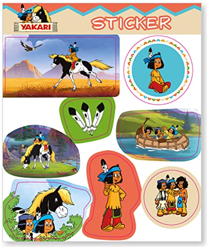 8-tlg. Sticker-Set * YAKARI * als Mitgebsel oder Geschenk | Indianer Indianerjunge Aufkleber Kinder Kindergeburtstag Geburtstag von DH-Konzept