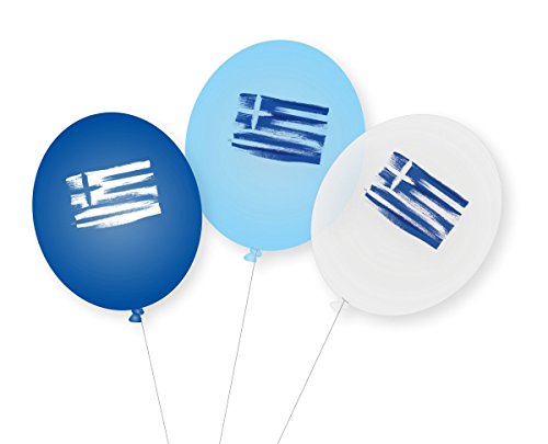 9 Luftballons * GRIECHENLAND * als Deko für Mottoparty, Länderparty und Geburtstag von DH-Konzept // Ballons Party Set von DH-Konzept