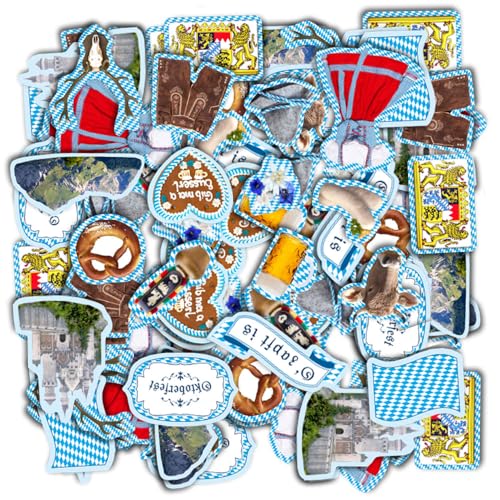 Bunte Oktoberfest Tischdeko Motive - 2 x 51 Stück Streudekoration aus Karton, 2 bis 5,5 cm, beidseitig bedruckt Bunte Oktoberfest Tischdeko Motive - 2 x 51 Stück Streudekoration aus Karton, 2 bis 5,5 cm, beidseitig bedruckt von DH-Konzept