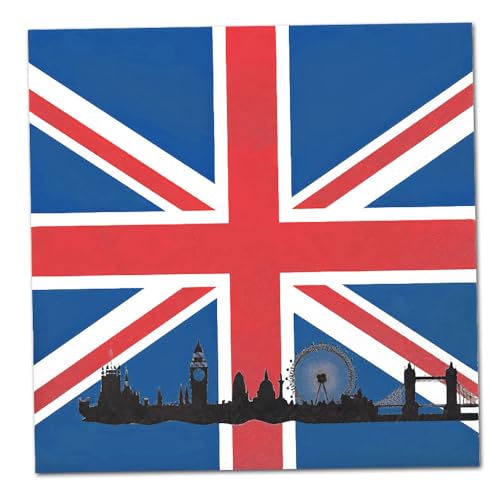 DH-Konzept 20 Servietten * Großbritannien * für Party und Geburtstag Party Fete Set UK GB England Union Jack Napkins Papierservietten von DH-Konzept