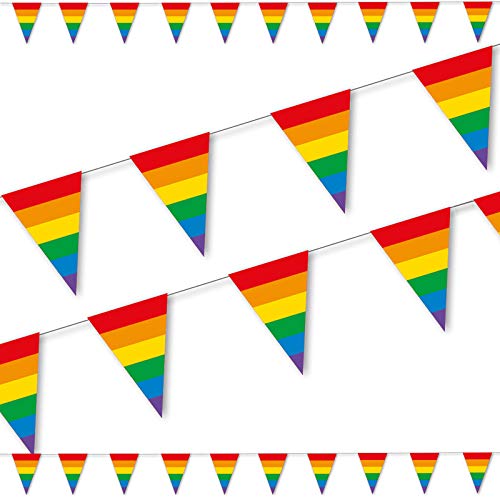 DH-Konzept 3,5m Wimpelkette * Regenbogen Farben * als Deko für Party und Geburtstag | Mottoparty Kindergeburtstag Girlande Dekoration Pride Gay LGBT von DH-Konzept