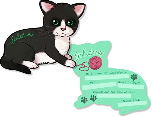 DH-Konzept 6 Einladungskarten * SÜSSE KATZEN * in Katzenform gestanzt für einen Kindergeburtstag oder Party Kinder Geburtstag Party Einladung Einladungen Karten Mottoparty Cat Katze DH-Konzept 6 Einladungskarten * SÜSSE KATZEN * in Katzenform gestanzt für einen Kindergeburtstag oder Party Kinder Geburtstag Party Einladung Einladungen Karten Mottoparty Cat Katze von DH-Konzept