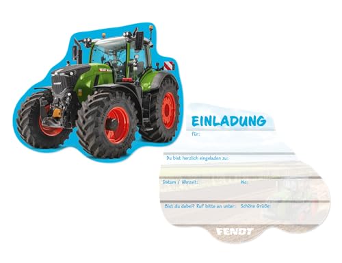 DH-Konzept 8 Einladungskarten * FENDT TRAKTOR * für Kinderparty und Kindergeburtstag | Trecker Bauernhof Landwirtschaft Farm Einladungen Invites Kinder Party Set von DH-Konzept