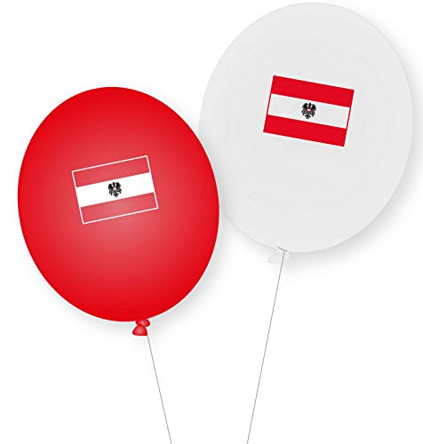DH-Konzept 8 Luftballons * ÖSTERREICH * als Deko für Mottoparty, Länderparty und Geburtstag Ballons Party Set von DH-Konzept