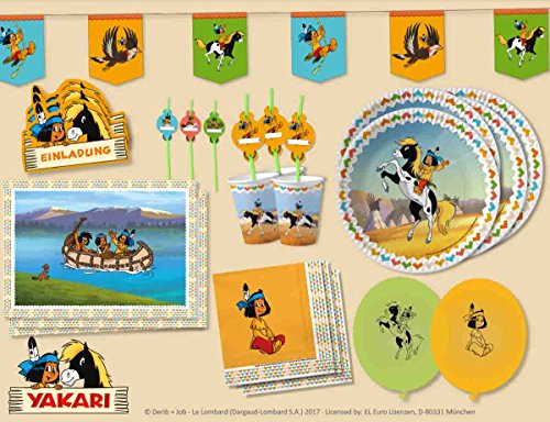 DH Konzept Indianer Yakari Partybox 69-TLG. // Partyset Yakari Indianergeburtstag von DH-Konzept