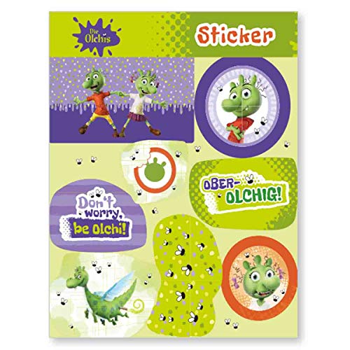 DH-Konzept Olchis-Stickerbogen zum Kleben und Verzieren für Kindergeburtstag und Mottoparty Kinder Aufkleber Unser Olchis Party Set von DH-Konzept