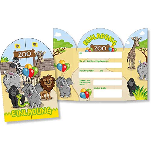 DH-Konzept: 8 Einladungskarten * Zoo & ZOOTIERE * für Kindergeburtstag und Mottoparty | Kinder Einladungen Invites Tiere Party Set DH-Konzept: 8 Einladungskarten * Zoo & ZOOTIERE * für Kindergeburtstag und Mottoparty | Kinder Einladungen Invites Tiere Party Set von DH-Konzept