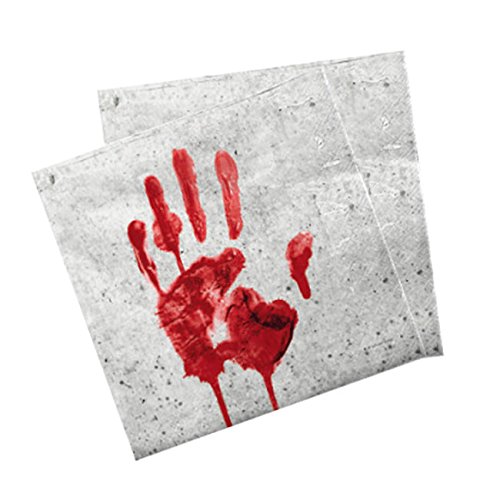 Generique - Paper Servietten blutiger Handabdruck 33x33 cm Halloween von DH-Konzept