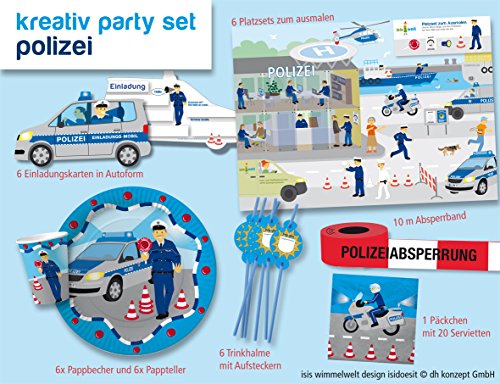 Kreativ-Party-Set Polizei 51 tlg. von DH-Konzept