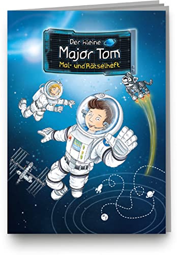 Mal- und Rätselheft * MAJOR TOM * mit 8 Seiten in DIN A6 | perfekt als Mitgebsel oder Geschenk | Space Astronaut Weltraum Malbuch Malen Malblock Kinder von DH-Konzept