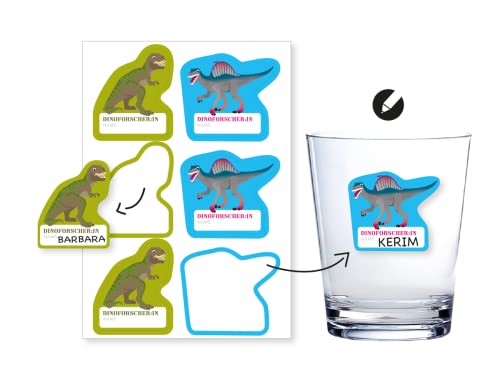 Namensaufkleber * DINOSAURIER * zum Beschriften | 6 Sticker auf einem A5 Bogen | als ergänzende Alternative zu Pappbecher | T-Rex Aufkleber zum Kindergeburtstag & Basteln Namensaufkleber * DINOSAURIER * zum Beschriften | 6 Sticker auf einem A5 Bogen | als ergänzende Alternative zu Pappbecher | T-Rex Aufkleber zum Kindergeburtstag & Basteln von DH-Konzept