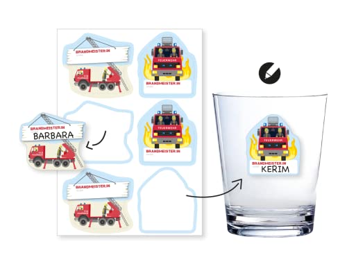 Namensaufkleber * FEUERWEHR * zum Beschriften | 6 Sticker auf einem A5 Bogen | als ergänzende Alternative zu Pappbecher | Feuerwehrmann Aufkleber zum Kindergeburtstag & Basteln Namensaufkleber * FEUERWEHR * zum Beschriften | 6 Sticker auf einem A5 Bogen | als ergänzende Alternative zu Pappbecher | Feuerwehrmann Aufkleber zum Kindergeburtstag & Basteln von DH-Konzept