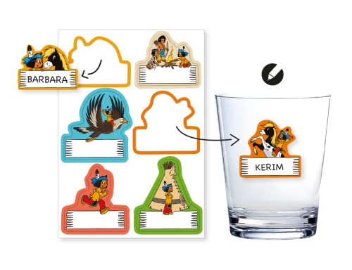 Namensaufkleber * YAKARI * zum Beschriften | 6 Sticker auf einem A5 Bogen | als ergänzende Alternative zu Pappbecher | Indianer Aufkleber zum Kindergeburtstag & Basteln Namensaufkleber * YAKARI * zum Beschriften | 6 Sticker auf einem A5 Bogen | als ergänzende Alternative zu Pappbecher | Indianer Aufkleber zum Kindergeburtstag & Basteln von DH-Konzept