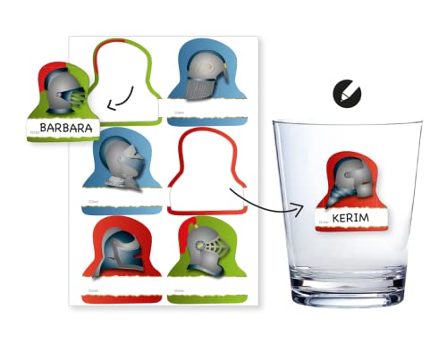 Ritter Aufkleber mit Namensfeld 6 Stück Gläsersticker // Ritter Sticker für Gläser // Ritter Bechersticker Ritter Aufkleber mit Namensfeld 6 Stück Gläsersticker // Ritter Sticker für Gläser // Ritter Bechersticker von DH-Konzept