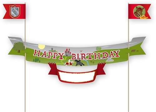 Tortenbanner * DRACHE & RITTER * als Deko als Kuchen und Torten | 23x20cm, mit Krone und Namensschild | für Kindergeburtstag Kinderparty Kinder Geburtstag Party Knight Drachen Dragon Tortenbanner * DRACHE & RITTER * als Deko als Kuchen und Torten | 23x20cm, mit Krone und Namensschild | für Kindergeburtstag Kinderparty Kinder Geburtstag Party Knight Drachen Dragon von DH-Konzept