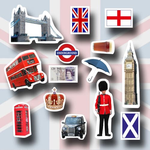 XXL-Großkonfetti * ENGLAND * mit 2 x 42 großen Konfetti-Teilen für eine Motto-Party oder Länder-Party // Party Kinder Kindergeburtstag Konfetti Deko Motto Tower Bridge Big Ben U-Bahn Union Jack von DH-Konzept