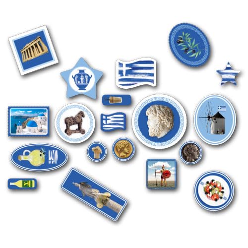 XXL-Großkonfetti * GRIECHENLAND * mit 2 x 57 großen Konfetti-Teilen für eine Motto-Party oder Länder-Party // Greece Athen Kinder Kindergeburtstag Deko Motto (114 Einzelteile) von DH-Konzept