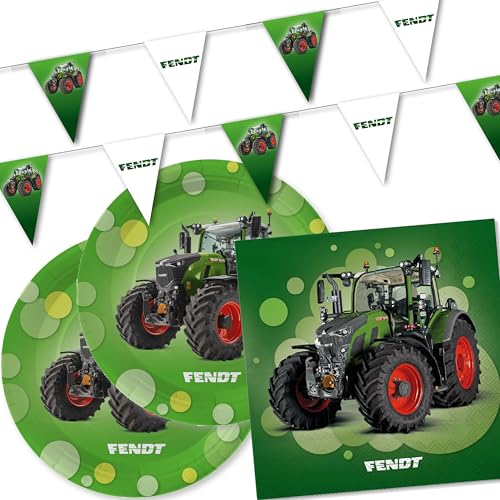 XXL-Hof-Set * FENDT TRAKTOR * mit Deko für Kindergeburtstag, Mottoparty und Party | 66 Teile mit Pappteller + Servietten + Outdoor-Wimpelkette | Partydeko Bauernhof Trecker Farm XXL-Hof-Set * FENDT TRAKTOR * mit Deko für Kindergeburtstag, Mottoparty und Party | 66 Teile mit Pappteller + Servietten + Outdoor-Wimpelkette | Partydeko Bauernhof Trecker Farm von DH-Konzept