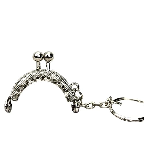 DHAEY Geldbörse Rahmen Metall, 20 Stück 4 cm Mini Antik Bronze Silber Golden Metall Geldbörse Rahmen mit Schlüsselanhänger for Taschengriff Kupplung Geldbörse Verschluss (Color : Silver) von DHAEY