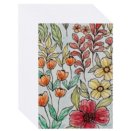 50 Blätter Aquarellpapier A4 300g, Aquarellblock Aquarell Papier Baumwollpapier, Kaltgepresstes Aquarell Papier Karten, Zeichenpapier, Watercolor Paper, Malpapier für Aquarellfarben Postkarten (A4) von DHAIQC