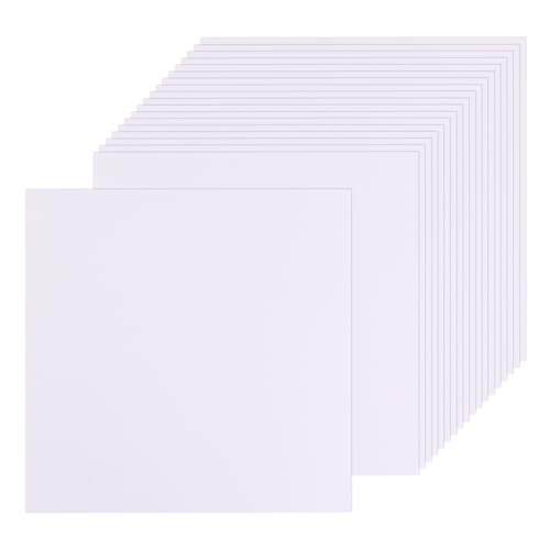 50 Blatt weißer Karton, dickes Papier, 30,5 x 30,5 cm, 250 g/m², blanko, schwere Karten, Baupapier für Einladungen, Drucker, Postkarten, Dankeskarten, DIY-Karten (weiß, 30,5 x 30,5 cm) von DHAIQC