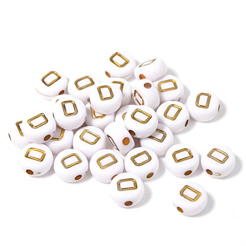 DHARIS 100 STÜCKE Buchstabenperlen Gold Buchstabe Weiß Runde Acryl Alphabet Perlen Buchstaben A ~ Z Perlen für die Schmuckherstellung Armbänder Halsketten Schlüsselanhänger DIY 4X7mm (100 STÜCKE-D) DHARIS 100 STÜCKE Buchstabenperlen Gold Buchstabe Weiß Runde Acryl Alphabet Perlen Buchstaben A ~ Z Perlen für die Schmuckherstellung Armbänder Halsketten Schlüsselanhänger DIY 4X7mm (100 STÜCKE-D) von DHARIS