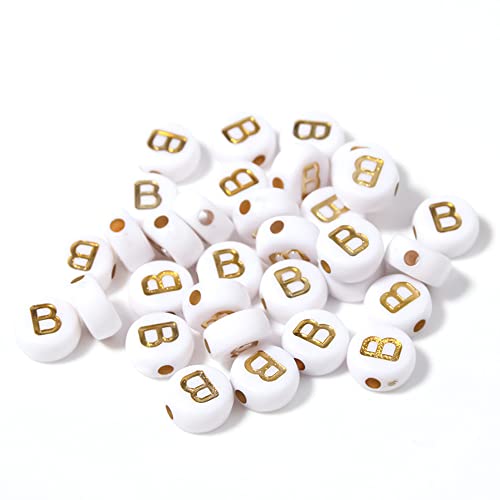 DHARIS 100 STÜCKE Buchstabenperlen Gold Buchstabe Weiß Runde Acryl Alphabet Perlen Buchstaben A ~ Z Perlen für die Schmuckherstellung Armbänder Halsketten Schlüsselanhänger DIY 4X7mm (100 STÜCKE-B) DHARIS 100 STÜCKE Buchstabenperlen Gold Buchstabe Weiß Runde Acryl Alphabet Perlen Buchstaben A ~ Z Perlen für die Schmuckherstellung Armbänder Halsketten Schlüsselanhänger DIY 4X7mm (100 STÜCKE-B) von DHARIS