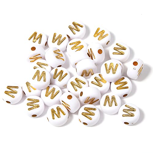 DHARIS 100 STÜCKE Buchstabenperlen Gold Buchstabe Weiß Runde Acryl Alphabet Perlen Buchstaben A ~ Z Perlen für die Schmuckherstellung Armbänder Halsketten Schlüsselanhänger DIY 4X7mm (100 STÜCKE-W) DHARIS 100 STÜCKE Buchstabenperlen Gold Buchstabe Weiß Runde Acryl Alphabet Perlen Buchstaben A ~ Z Perlen für die Schmuckherstellung Armbänder Halsketten Schlüsselanhänger DIY 4X7mm (100 STÜCKE-W) von DHARIS
