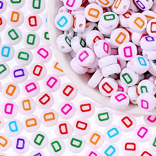 DHARIS 100 STÜCKE Buchstabenperlen Mehrfarbige runde Acryl-Alphabet-Perlen Buchstabe D-Perlen für die Schmuckherstellung Armbänder Halsketten Schlüsselanhänger DIY 4X7mm (100 STÜCKE-D) von DHARIS