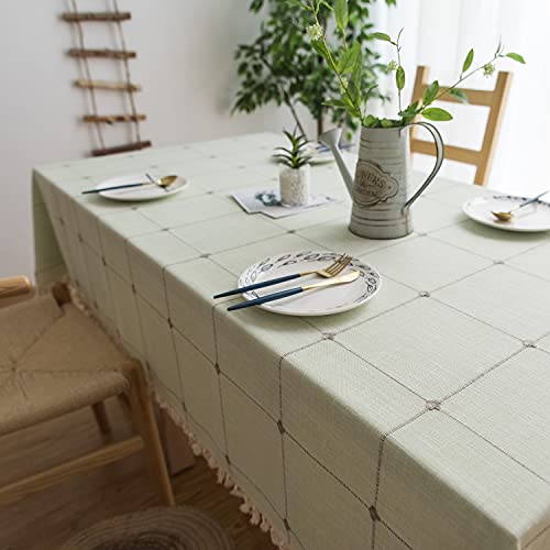 DHBHZD Tischdecke 100x200cm Quaste Baumwolle Leinen Tischdecke für Küche Esszimmer Faltenfreie Tischdecken Rechteck / Länglich von DHBHZD