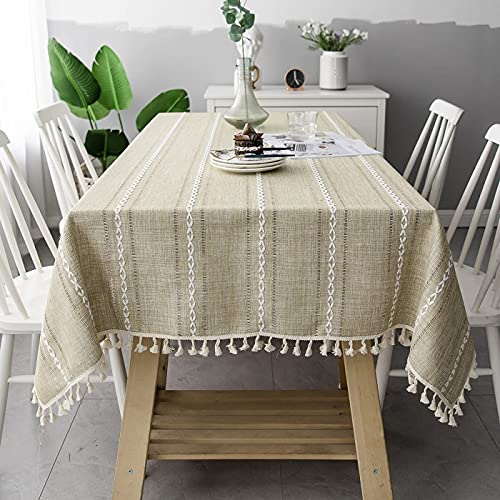 DHBHZD Tischdecke 120x180cm Baumwoll Leinen Rechteck Tischdecke Tischdecke Schweres Baumwoll Leinen Staubdichte Tischdecke für Party Tischdecke Küche Dinning von DHBHZD