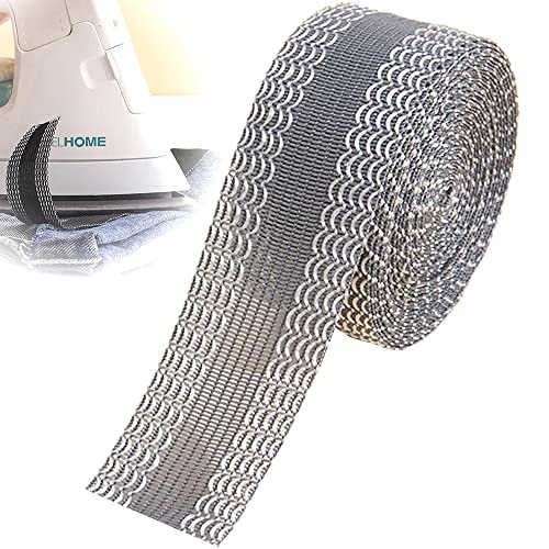 DHER Adhesive Hem Tape Vorhänge Selbstklebend Klebeband 5m Kleidersaumaufkleber universelles selbstklebendes, nicht schneidendes Hosenbügelband Vorhangbügelband zum Wechseln von Fußaufkleber (grau) von DHER