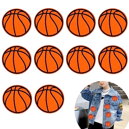 DHER Bügelbilder Aufnäher Patch Sticker Patches Zum Aufbügeln 10 Aufbügelbare Stoffaufnäher, Aufbügelbare Oder Aufnähbare Basketball-Aufnäher, Aufbügelbare Aufnäher für Hüte, Jacken, Jeans, Rucksäcke von DHER