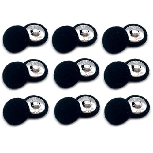 DHER 18 Stück Plüsch Tasche Stoff Knöpfe, Knöpfe Stoff bezogen Stoff Bezogene Knöpfe Nähen Knöpfe 1 Loch Kaschmir Mantel Dekorative Knöpfe, Windjacke Tasche Halbkreisförmige Knöpfe (Schwarz, 20mm) DHER 18 Stück Plüsch Tasche Stoff Knöpfe, Knöpfe Stoff bezogen Stoff Bezogene Knöpfe Nähen Knöpfe 1 Loch Kaschmir Mantel Dekorative Knöpfe, Windjacke Tasche Halbkreisförmige Knöpfe (Schwarz, 20mm) von DHER