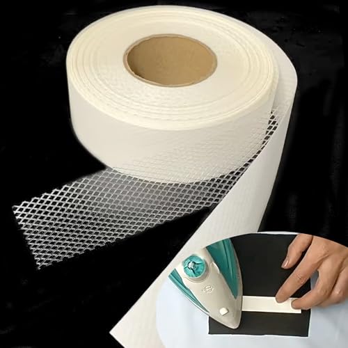 DHER 25m bügel klebeband stoff no stitch kleber Klebeband zum Aufbügeln, Gewebeklebeband zum nahtlosen Verkleben, doppelseitiger Schmelzkleber für Gewebe, waschbar (A, 3cm) von DHER