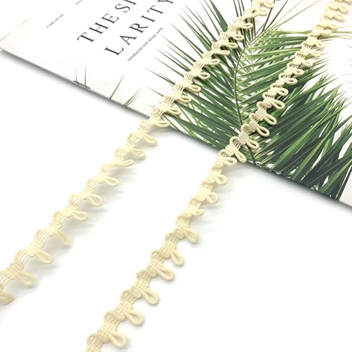 DHER Elastische Knopfloch Buttonhole Elastic Cord 18m Tülle elastische Schnur Hochzeitskleid Stretch elastische Knopflöcher, Frauenkragen elastische Schnallen Stretch elastische Knopfloch (Beige) von DHER