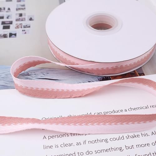 Doppelseitiges Rüschenband, 9,1 m, für Geschenkverpackungen, Hochzeitsdekoration, Kartenherstellung, Basteln, Haarschleifen, Partyzubehör (Rosa) von DHFLYDH