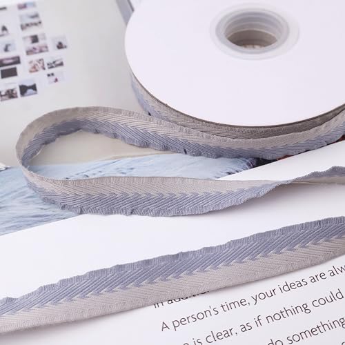 Doppelseitiges Rüschenband, 9,1 m, für Geschenkverpackungen, Hochzeitsdekoration, Kartenherstellung, Basteln, Haarschleifen, Partyzubehör (grau) von DHFLYDH