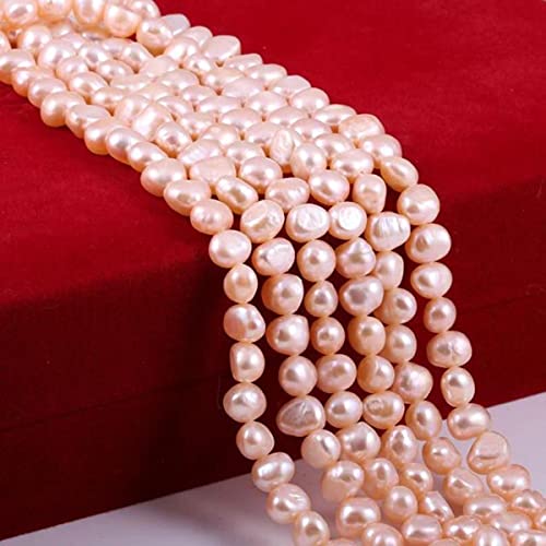 Natürliche Süßwasserperle Weiß Rosa Unregelmäßige Perlen für Schmuckherstellung DIY Ohrringe Armband Halskette Zubehör-Rosa,4-5mm-80 Stück von DHGFH