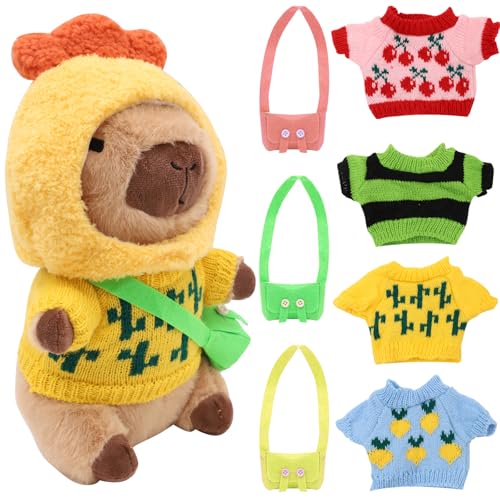 Capybara Plush Toy 9Pcs Set, 23cm Capybara Plüschtier, Niedlichen Capybara Plushie mit Kleidung Taschen Hüte Schals, Simulation Tier Capybara Puppen, Capybara Plushie Puppen für Home Deko Kinder Capybara Plush Toy 9Pcs Set, 23cm Capybara Plüschtier, Niedlichen Capybara Plushie mit Kleidung Taschen Hüte Schals, Simulation Tier Capybara Puppen, Capybara Plushie Puppen für Home Deko Kinder von DHINCHANSAIB
