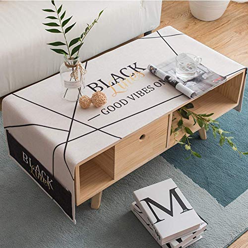 DHRH Tischdecke,rechteckige Tischdecke aus Leinen Staubdicht und tragbar Tischdecke mit Tasche-A 60x160cm (24x63inch) von DHRH