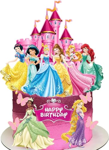 14 Stück Princess Cake Topper, Prinzessinnen Tortendeko, Prinzessinnen Kuchen Deko Geburtstags, für Mädchen Geburtstagsfeier, Baby Shower von DHRUTI