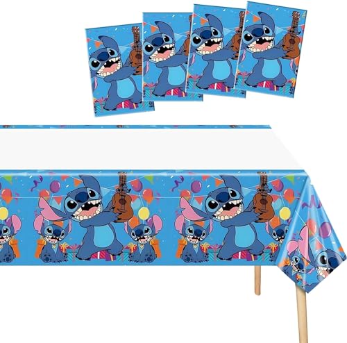 4 Stück Blau Party Tischdecke, Cartoon Tischdecke Geburtstag 42.5 x 70.8 inch,Blau Tischdecke für Kindergeburtstag und Motto Party Dekorationen (B) von DHRUTI